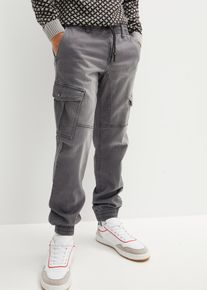Mjuka jeans med cargofickor Regular Fit Straight - grå - storlek 50 - bonprix