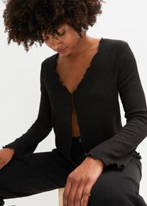 Trikåcardigan - svart - storlek 52/54 (XXL) - bonprix