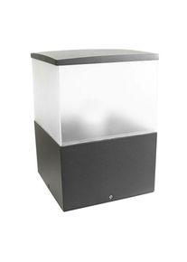 Leds-C4 Cubik E27 - Borne d'extérieur 1 lumière moyenne gris urbain IP54, E27