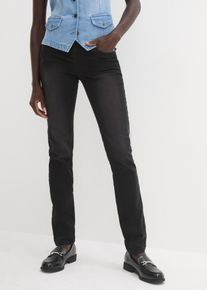 bonprix Dżinsy Slim, mid waist, cropped czarny 36