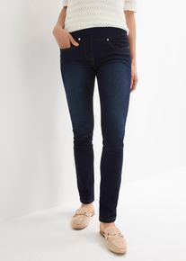 Jean Straight taille mi-haute et élastiquée très extensible - bleu - taille 38 avec coton - bonprix