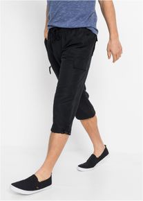 Pantalon 3/4 en microfibre confortable Regular - noir - taille 44 - bonprix