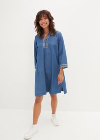 Robe en jean avec broderie - bleu - taille 38 avec coton - bonprix