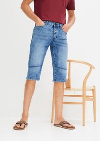 Bermuda long et léger en jean extensible Regular - bleu - taille 48 avec coton - bonprix