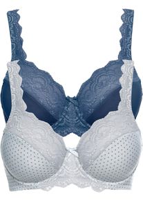 Lot de 2 soutiens-gorge &agrave; armatures et dentelle - gris - taille 100E - bonprix