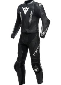 Dainese Laguna Seca 5, costume en cuir 2pcs. perforé , couleur: Noir/Noir/Blanc , taille: 48