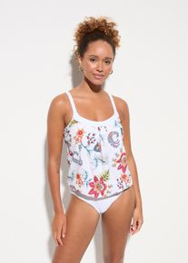 Oversized tankini (2-delt sett) med regulerbare stropper, hvit, størrelse 46, bonprix