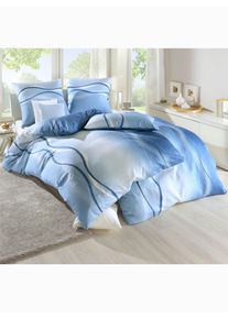 Bierbaum unisex Bedtextiel in blauw ,maat 40x80 cm - Kussenovertrek, Witt, 100% Katoen