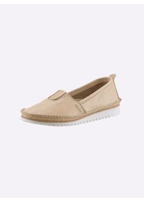 Andrea Conti Dames instapper in beige ,maat 39, Witt, 100% Runderleer