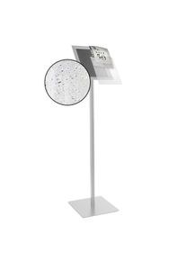 Présentoir sur pied CLASSIC A4 étanche pour l'extérieur avec cadre clic clac, argent, aluminium|acier