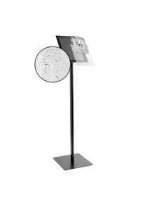 Présentoir sur pied CLASSIC A4 étanche pour l'extérieur avec cadre clic clac, noir, aluminium|acier