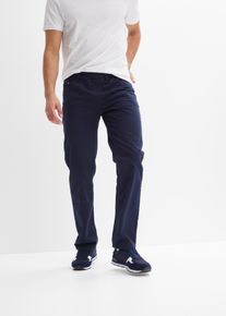 Pantaloni con elastico in vita in puro cotone regular fit straight, Blu, Taglia 46, bonprix