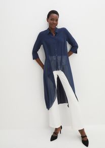 Blusa di chiffon con volant - Blu - Taglia 56 - bonprix
