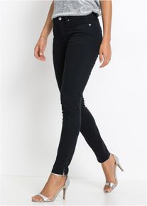 Jeans skinny cropped vita media, Nero, Taglia 42, bonprix