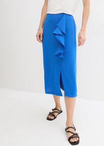 Gonna in satin con volant - Blu - Taglia 58 - bonprix