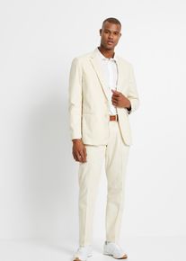 Completo giacca e pantaloni in fresco misto lino regular fit, Beige, Taglia 66, bonprix