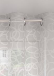 bonprix Firana z nadrukiem z poliestrem z recyklingu (1 szt.), biały, Wys./szer. 145/140 cm