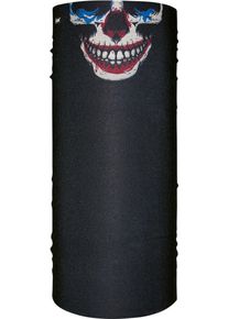 Zan Headgear Motley Tube Evil Clown, multifunctional headwear , color: Black/Light Grey/Red/Blue , size: One Size