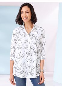 Dames Lange blouse met bloemetjesprint in wit geprint ,maat 38, WITT, 100% Polyester