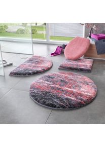 Grund unisex Badmat in grijs/roze ,maat 50x50 cm - Wc-matje met uitsparing, Witt, 100% Polyacryl