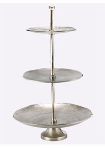 HEINE HOME Dekoschale in silberfarben, Größe B/H/T: 41,5 cm x 70 cm x 41,5 cm