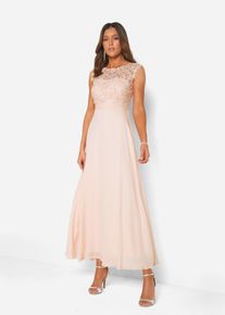 Maxi galajurk met kant - roze - maat 52 - bonprix