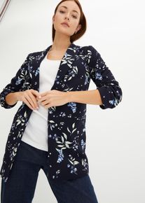 Lange blazer met print - blauw - maat 54 - bonprix