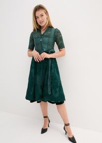 Dirndl met schort met borduursel (2-dlg. set) - groen - maat 36 - bonprix