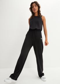 Ultrasofte scuba sport jumpsuit met wijde pijpen sneldrogend - zwart - maat 56/58 (3XL) - viscose - bonprix
