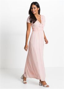 Maxi zomerjurk met kant - roze - maat 34 - viscose - bonprix
