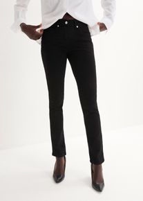 Slim fit jeans mid waist super stretch - zwart - maat 50 - met katoen - bonprix