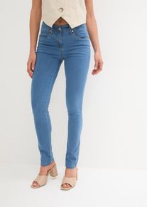 Slim fit jeans mid waist super stretch - blauw - maat 36 - met katoen - bonprix