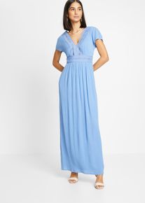 Maxi zomerjurk met kant - blauw - maat 34 - viscose - bonprix