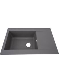 respekta Denver Mineralite Einbauspüle mit 1 Becken, 86 x 50 cm, betongrau