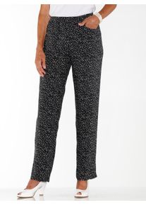 Dames Comfortbroek van pure viscose in zwart/zand geprint ,maat 38, WITT, 100% Viscose