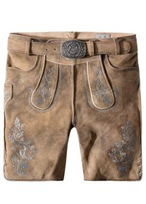 Stockerpoint Heren Klederdracht broek 'Girgl' lichtbruin / mosterd / zilver 46