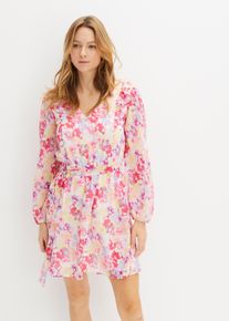 Chiffonkleid, weiß, Größe 44, bonprix