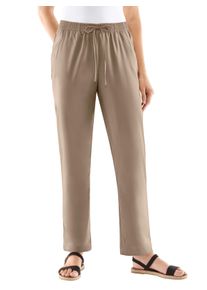 Dames Geweven broek in comfortmodel in taupe ,maat 36, WITT, 52% Polyester, 48% Viscose