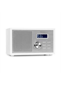 Auna Ambient DAB + / FM, rádió, BT 5.0, AUX bemenet, LCD kijelző, ébresztőóra, fa kivitel, fehér