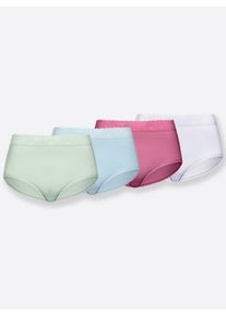 w&auml;schepur Damen Taillenslip mit elastischer Spitze in farbig-sortiert ,Gr&ouml;&szlig;e 40, Witt, 95% Baumwolle, 5% Elasthan