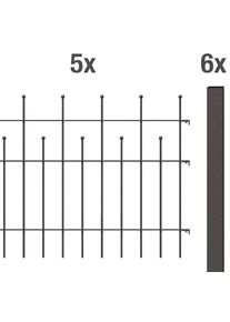 Alberts Metallzaun »Madrid«, Höhe: 49,5, 73,5 und 98,5 cm, Gesamtlänge: 10 m, zum Aufschrauben