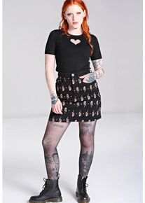 Hellbunny - The Lover Black - Spódnica - czarny - XL - 99% bawełna, 1% elastan,Dżinsowa