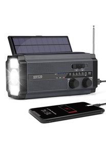 Lippa Emergency Radio - Solar - Dynamo - 5000 mAh Power Bank - AM/FM - Mono - schwarz