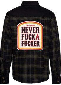 King Kerosin Motor Gear - Never f.ck a f.cker, overhemd/jasje va , kleur: zwart/donkergroen , maat: L