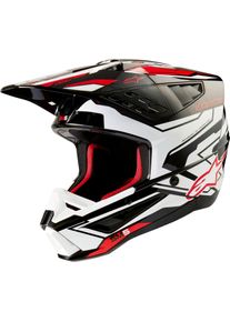 Alpinestars S-M5 Action 2, casque de motocross , couleur: Noir/Blanc/Rouge , taille: XS