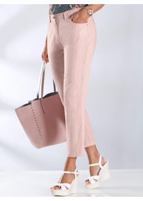Damen 7/8-Jeans mit optisch streckenden Nähten in rosé ,Größe 19, WITT, 97% Baumwolle, 3% Elasthan