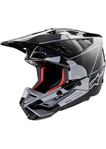Alpinestars S-M5 Rover 2, casque de motocross , couleur: Noir/Argent , taille: XXL