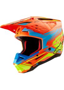 Alpinestars S-M5 Action 2, motorcrosshelm , kleur: Neon-Oranje/Blauw/Neon-Geel , maat: S