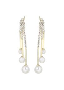 SOHI Orecchini ' Brook ' Donna - oro / trasparente / bianco
