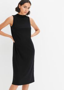 Ribattu midimekko, musta, 48/50, bonprix